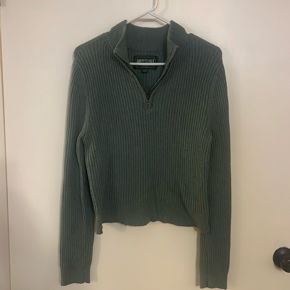 American Eagle quarter zip sweater, size XL, teal